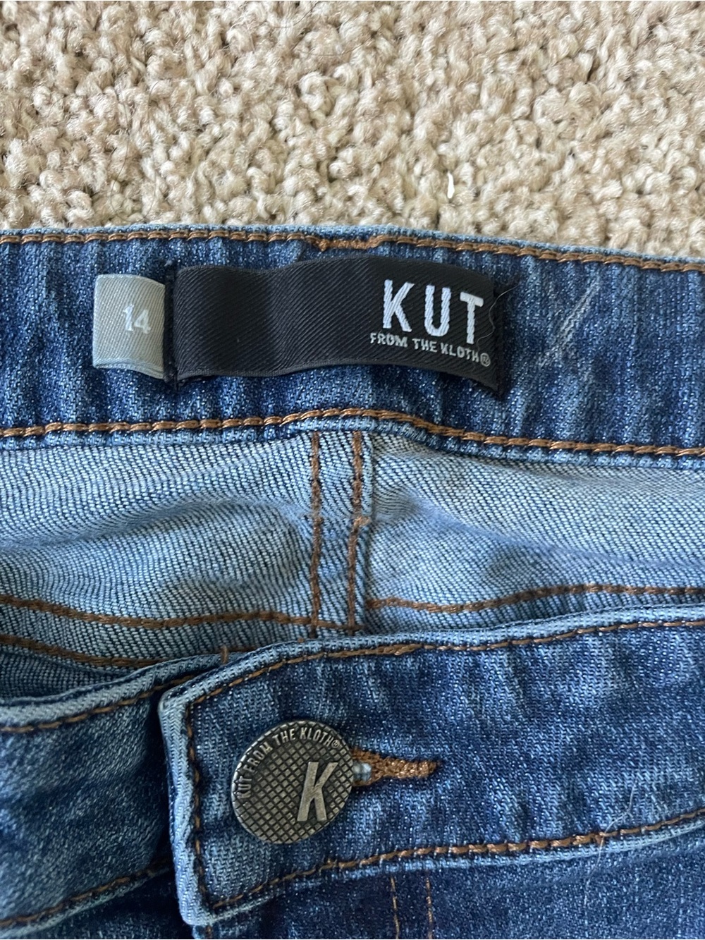 Kut from the Kloth Catherine Boyfriend Jeans - Dark Blue Denim Size 14 - Picture 4 of 5